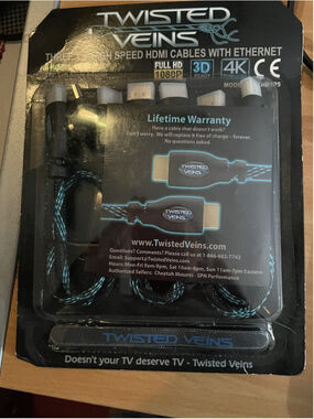 Cables-Twisted Veins 3 1.5" High Speed HDMI Cables with Ethernet Blue